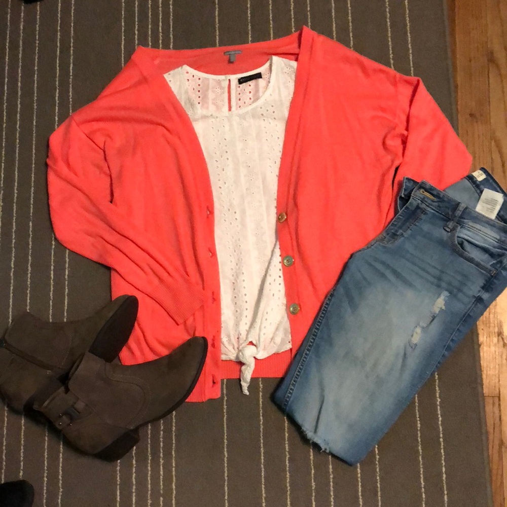 Coral cardigan